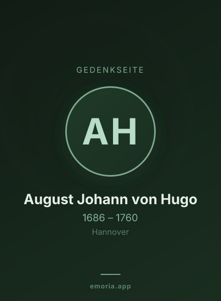 Gedenkportrait von August Johann von Hugo