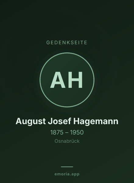 Gedenkportrait von August Josef Hagemann