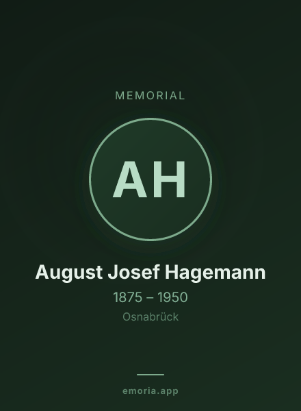 Memorial portrait of August Josef Hagemann