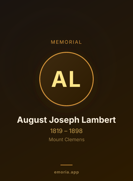 Memorial portrait of August Joseph Lambert