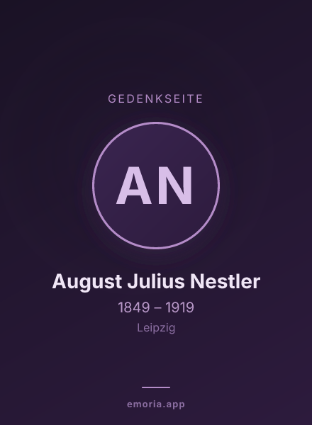 Gedenkportrait von August Julius Nestler