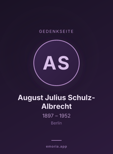 Gedenkportrait von August Julius Schulz-Albrecht