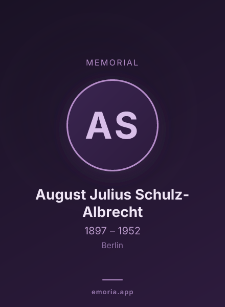 Memorial portrait of August Julius Schulz-Albrecht