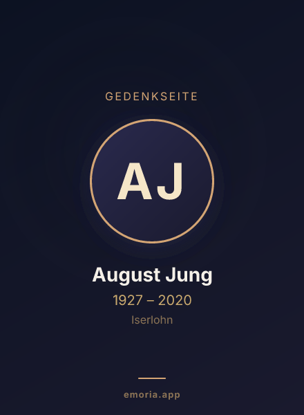 Gedenkportrait von August Jung
