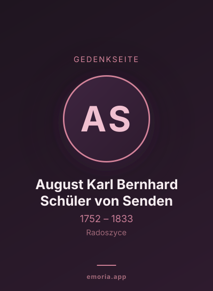 Gedenkportrait von August Karl Bernhard Schüler von Senden