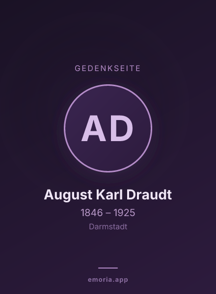 Gedenkportrait von August Karl Draudt