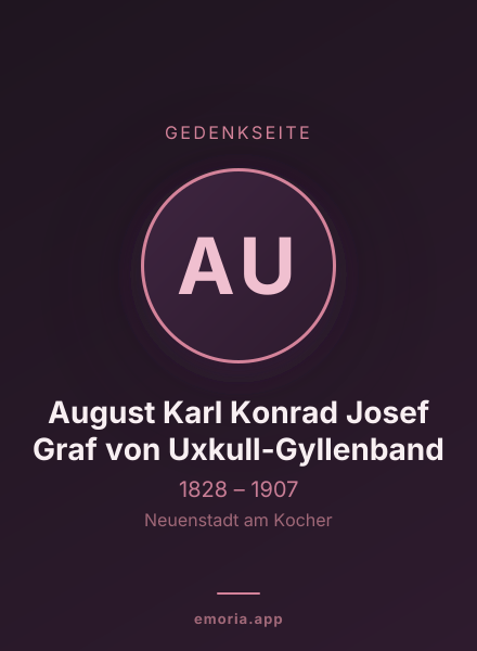 Gedenkportrait von August Karl Konrad Josef Graf von Uxkull-Gyllenband