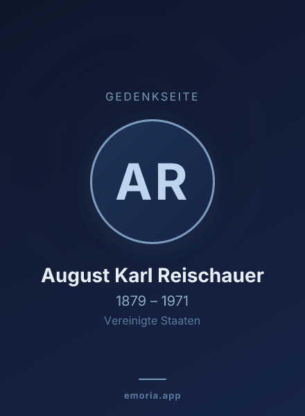 Gedenkportrait von August Karl Reischauer