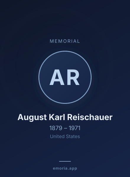 Memorial portrait of August Karl Reischauer