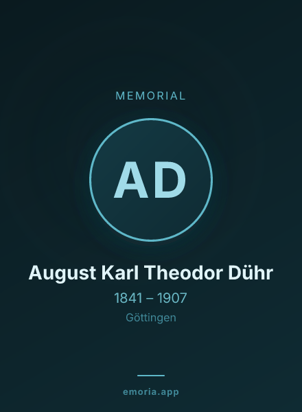 Memorial portrait of August Karl Theodor Dühr