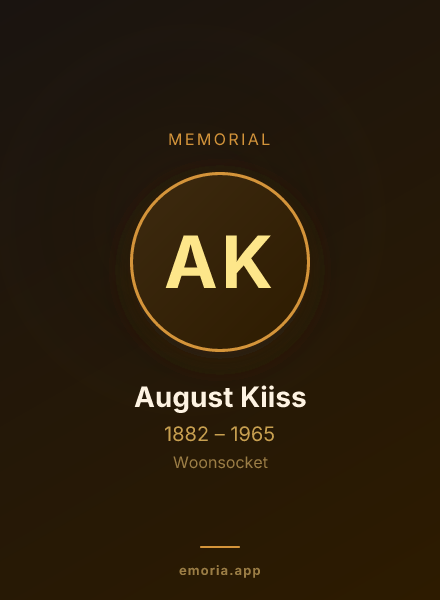 Memorial portrait of August Kiiss