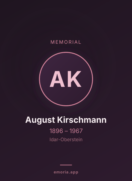 Memorial portrait of August Kirschmann