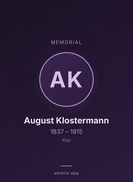 Memorial portrait of August Klostermann
