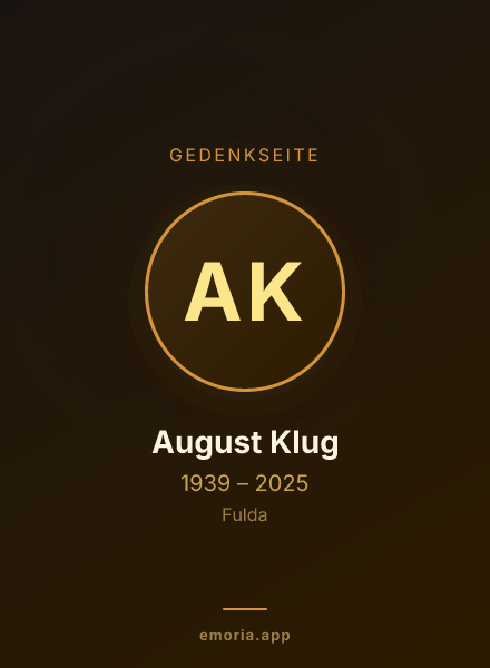 Gedenkportrait von August Klug