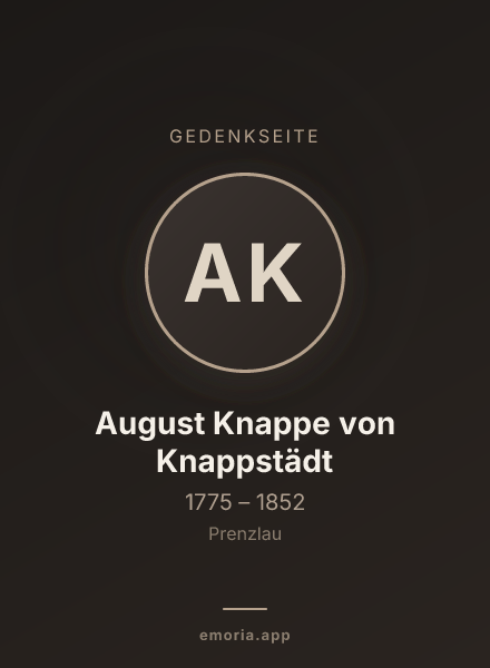 Gedenkportrait von August Knappe von Knappstädt