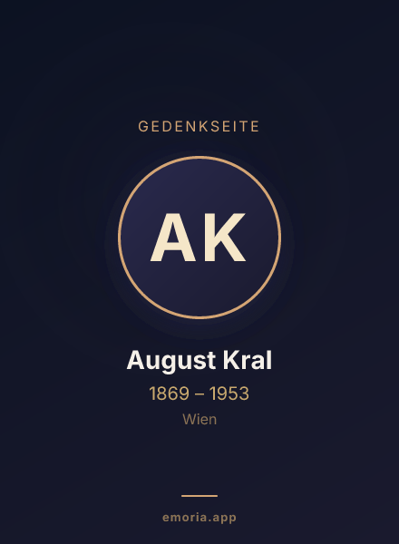 Gedenkportrait von August Kral
