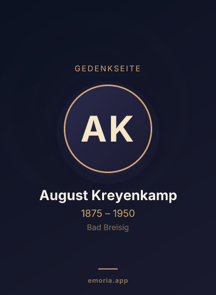 Gedenkportrait von August Kreyenkamp