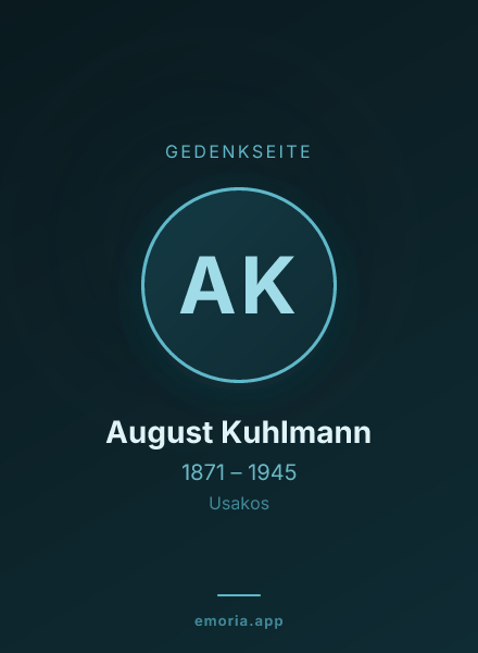 Gedenkportrait von August Kuhlmann