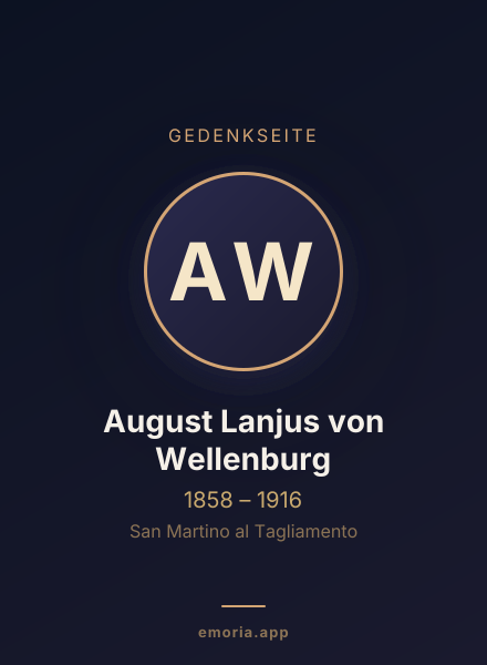 Gedenkportrait von August Lanjus von Wellenburg