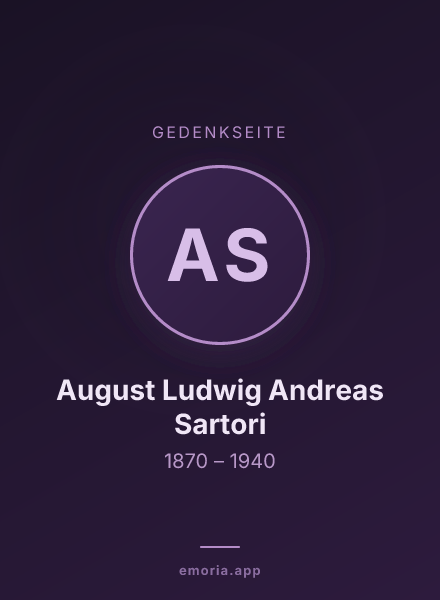 Gedenkportrait von August Ludwig Andreas Sartori