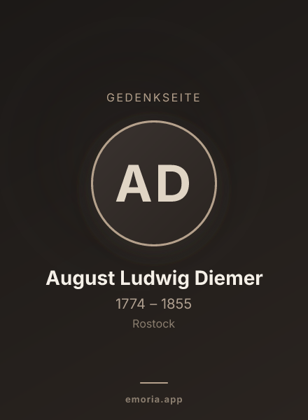 Gedenkportrait von August Ludwig Diemer