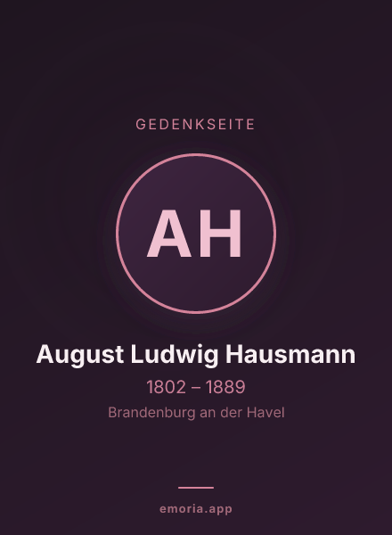 Gedenkportrait von August Ludwig Hausmann