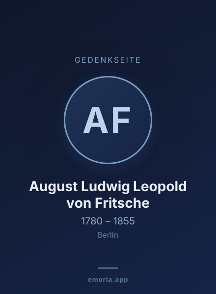 Gedenkportrait von August Ludwig Leopold von Fritsche
