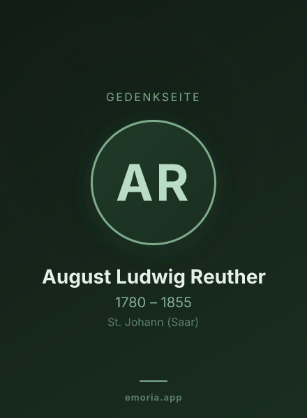 Gedenkportrait von August Ludwig Reuther