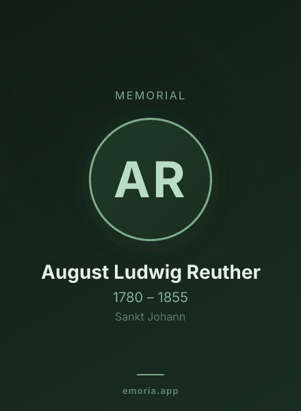 Memorial portrait of August Ludwig Reuther