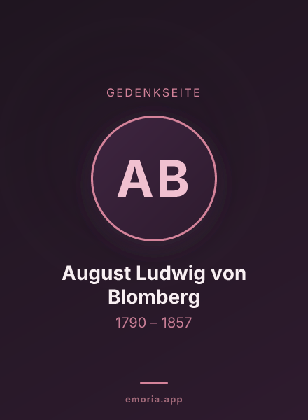 Gedenkportrait von August Ludwig von Blomberg