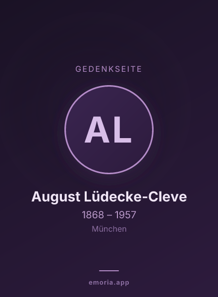 Gedenkportrait von August Lüdecke-Cleve