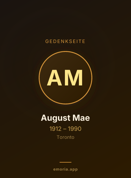 Gedenkportrait von August Mae