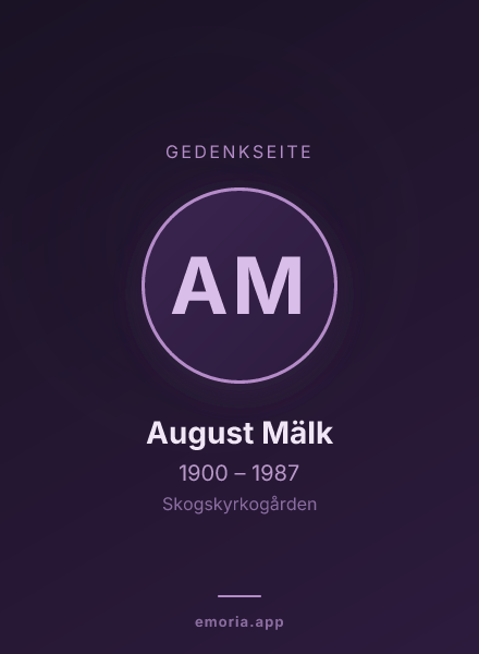 Gedenkportrait von August Mälk