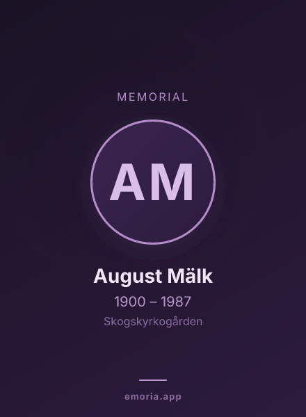 Memorial portrait of August Mälk