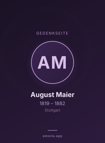Gedenkportrait von August Maier