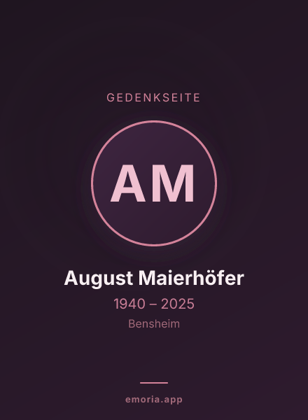 Gedenkportrait von August Maierhöfer
