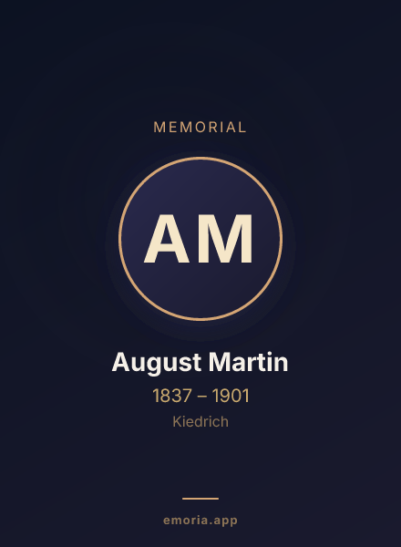 Memorial portrait of August Martin