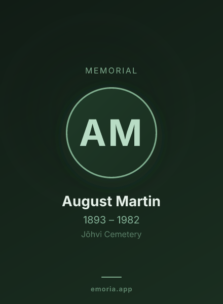 Memorial portrait of August Martin
