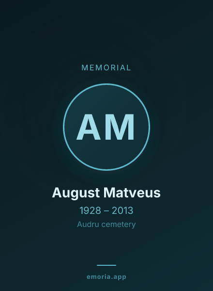 Memorial portrait of August Matveus