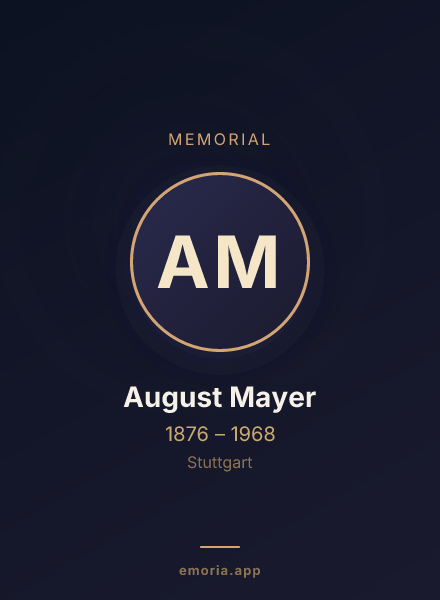 Memorial portrait of August Mayer