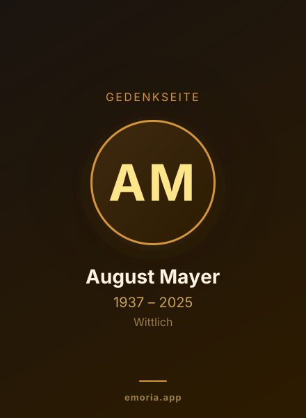 Gedenkportrait von August Mayer
