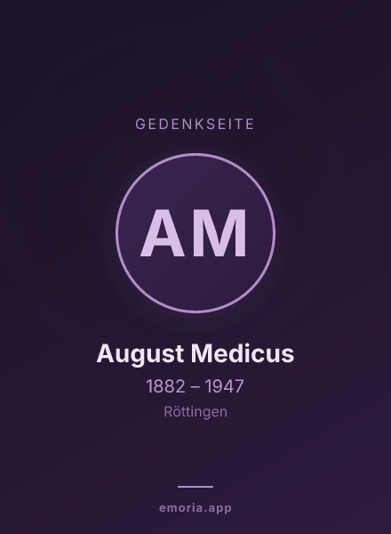 Gedenkportrait von August Medicus