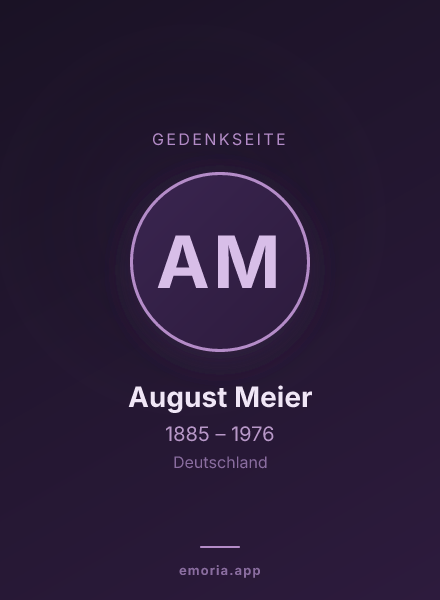 Gedenkportrait von August Meier