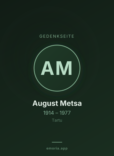 Gedenkportrait von August Metsa