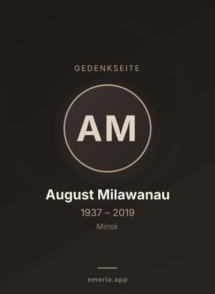 Gedenkportrait von August Milawanau