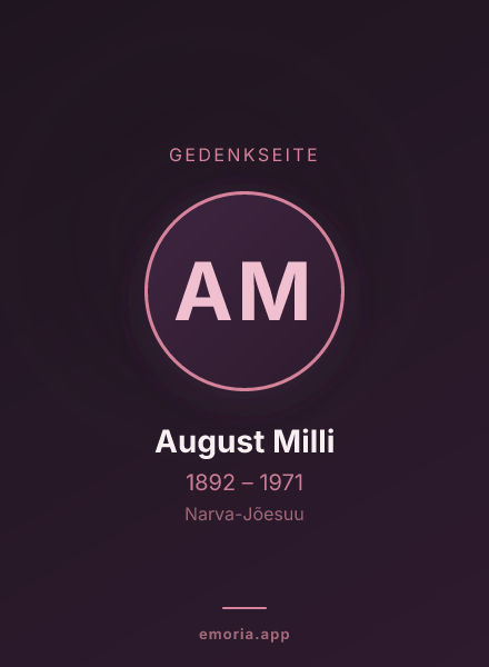 Gedenkportrait von August Milli