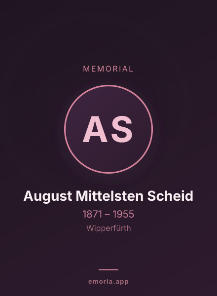 Memorial portrait of August Mittelsten Scheid