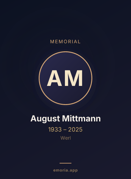 Memorial portrait of August Mittmann