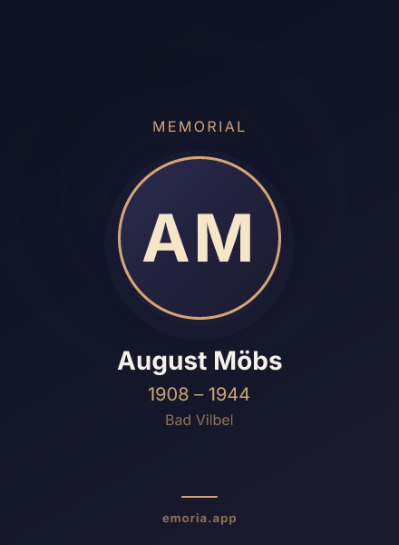 Memorial portrait of August Möbs