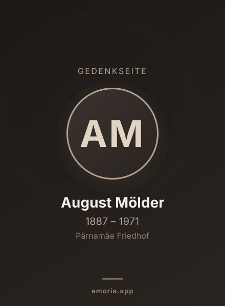 Gedenkportrait von August Mölder